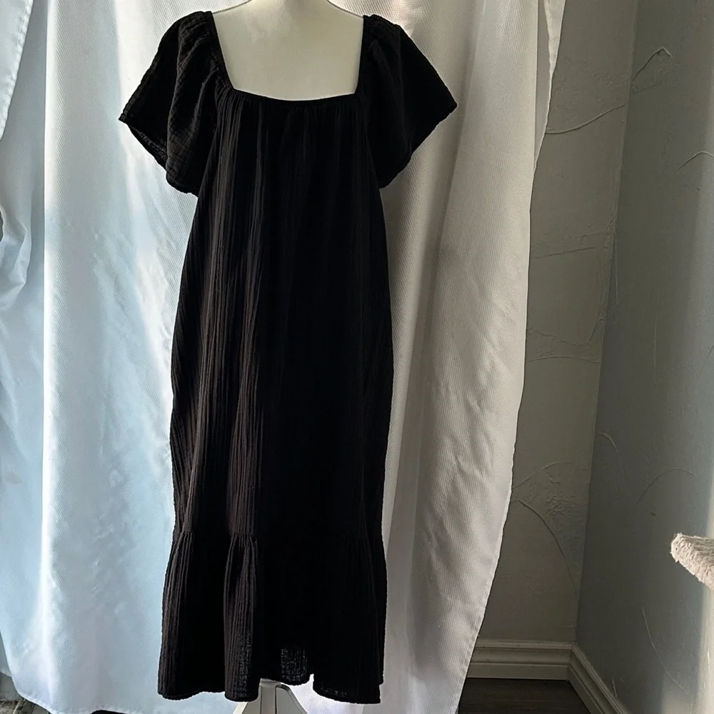 ✨ Black Cotton Madi Dress with Pockets – Size XXL - Picture 9 of 9